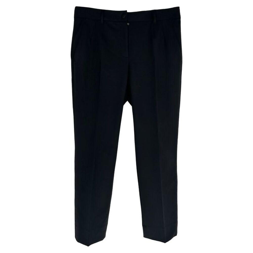 Dolce and Gabbana Slim Fit Trousers in Black Wool